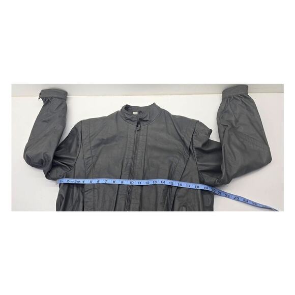 Vintage Wilsons Gray Leather V Jacket Detachable Plush Liner Women's 12 (Small) - Picture 6 of 9